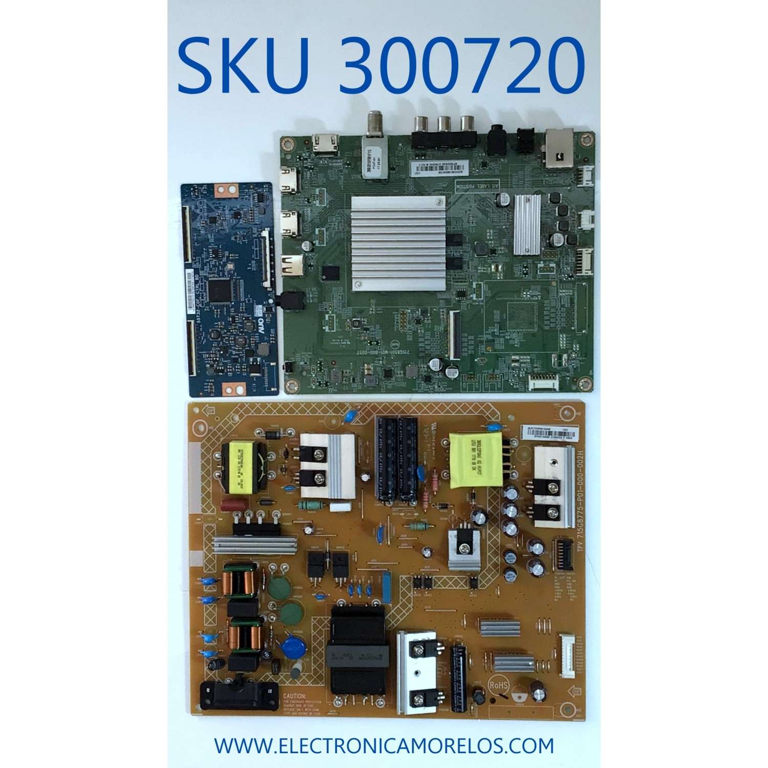 KIT DE TARJETAS PARA TV INSIGNIA /MAIN  XHCB01K024 / 715G8501-M01-B00-005T / (X)XHCB01K024010X / FUENTE PLTVGY401XAS2 / 715G8775-P01-000-002H / (X)PLTVGY401XAS2 / T-CON 5550T32C13 / 55T32-C0F CTRL BD / 55.50T32.C13 / MODELO NS-50DR620NA18